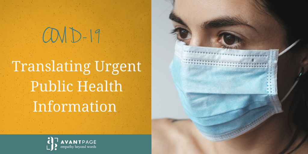 COVID-19 – Translating Urgent Public Health Information